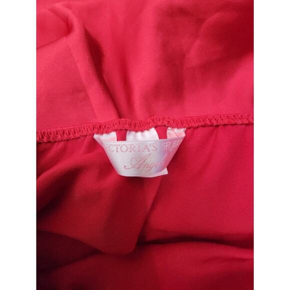 Victorias Secret Angels RED Babydoll Mini Dress S Bow Lace Trim Milkmaid Fairy - Picture 9 of 11